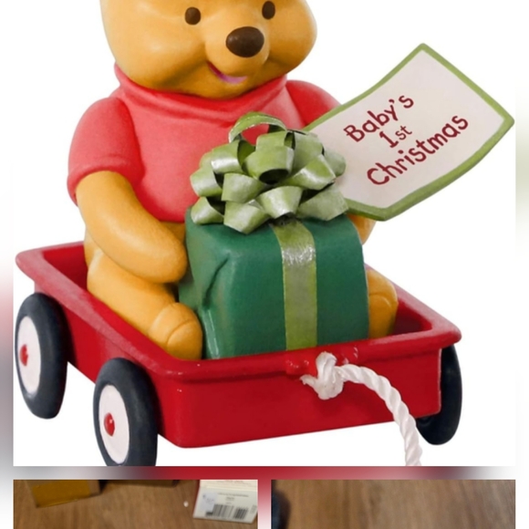 Disney Other - Hallmark Keepaakw Baby's 1st Christmas Winnie The Pooh Wagon Toy